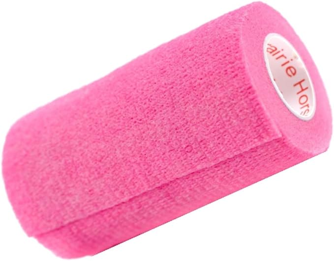 Vet Wrap Tape (Neon Pink) (2 Pack) (3 Inch x 15 feet) Self Adhesive Adherent Adhering Cohesive Flex Self Stick Bandage Grip Roll Dog Cat Pet Horse