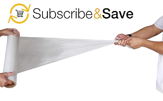 APQ 4 rolls of Cast Hand Stretch Film 15" x 1500'. Hand Stretch Wrap, 80 Gauge Thickness. Excellent Tear Resistance. Clear Residue Free Film for Moving, Shipping, Wrapping. Industrial Grade Cast Film.