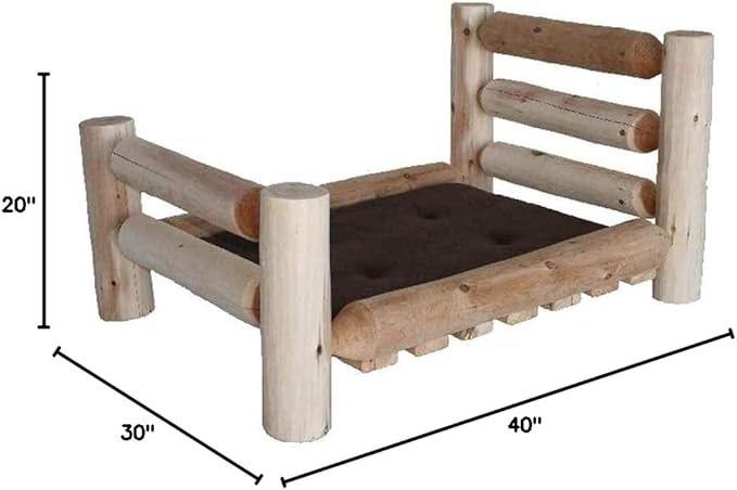 Lakeland Mills Pet Bed, Medium: 40 L x 30 W x 20 H (30 lbs.), Brown