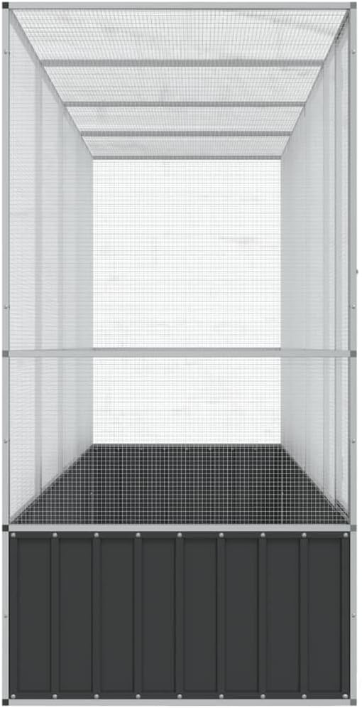 Steel Aviary with Extension, Large Bird Cage with Lockable Door, Aviary Spacious and Versatile Cage Ideal for Parakeets, Parrots, Lovebirds, Cockatiels, Pigeons, 164.8"x42.1"x83.5",-276