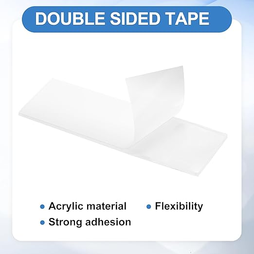 uxcell 100Pcs Double Sided Adhesive Pads, 3.35" x 0.98" Clear Removable Heavy Duty Mounting Tape Picture Hanging Sticky Adhesive Pad for Wall, Poster Picture, DIY Craft