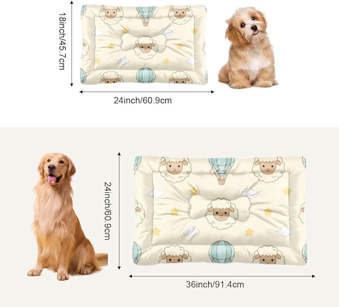 Comfy Dog Beds with Anti-Slip Bottom, Cute Animals Dog House Pad for Crate Outdoor Beds Comfortable Crate Mat Chew Proof for Indoor& Outdoor Sofa Cars, Machine Washable 24 X 18 Inch