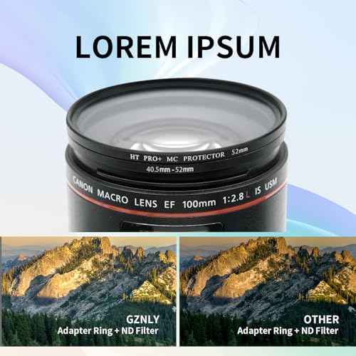40.5-52mm Step-Up Ring Adapter, 40.5mm to 52mm Step Up Filter Ring for