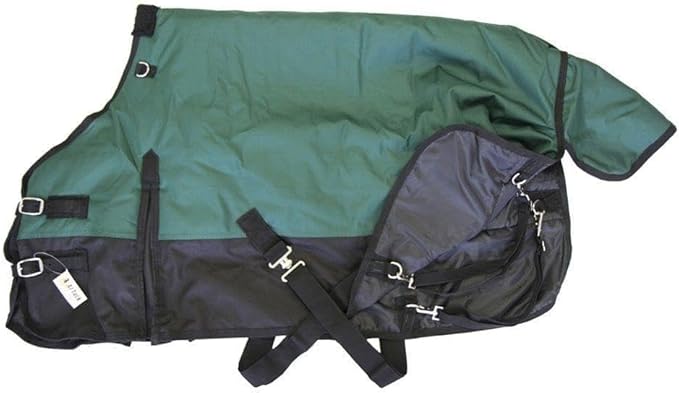 AJ Tack 1200D Waterproof Winter Pony Blanket - 300g Heavyweight Turnout with Fleece Collar, Shoulder Gussets & Tail Flap - Turquoise 54"