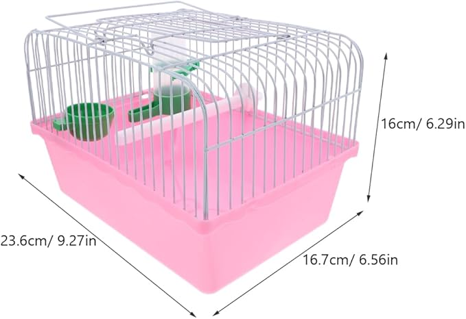 Bird Carrier Travel Cage Parrot Carrying Cage for Birds and Small Animals（Pink）