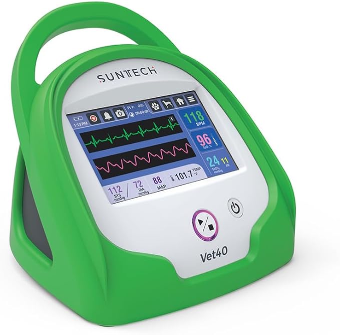 SunTech Vet40 Veterinary Monitor – BP, Masimo SPO₂, Temperature, ECG, Capnography-Capable (Sensor Sold Separately), (Tree Frog Green)