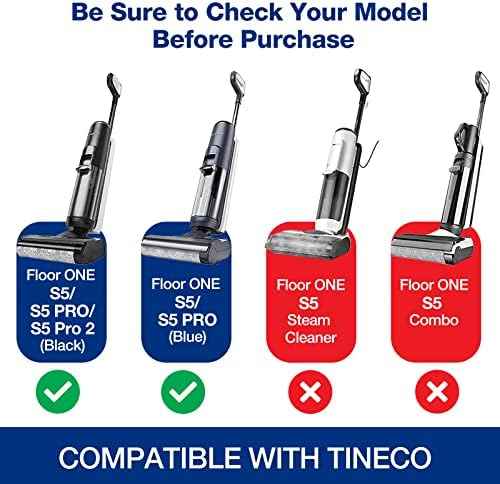 Roller Brush Replacement & Vacuum Filters for Tineco Floor ONE S5, 2 Each