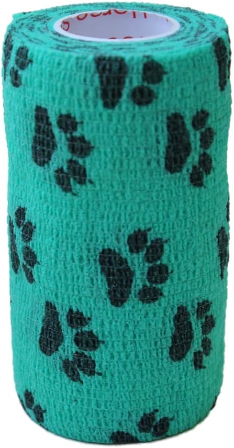 Prairie Horse Supply 3 Inch Vet Wrap Tape Bulk (Assorted Paw Prints) (Pack of 6) Self Adhesive Adherent Adhering Flex Bandage Grip Roll Dog Cat