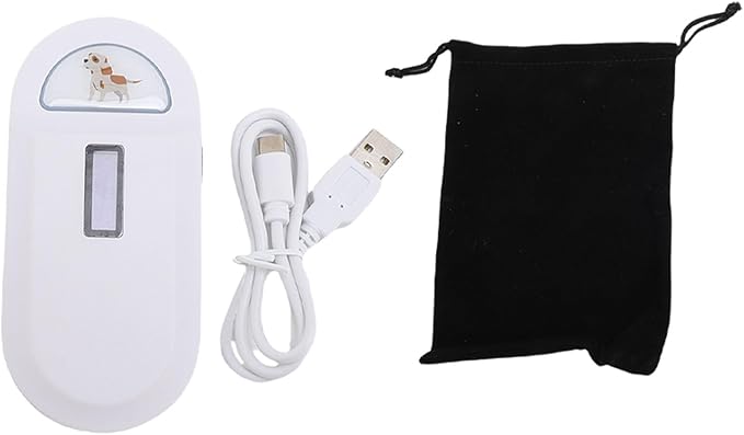 Alomejor Alomejor LongLasting Charging Pet Chip Scanner, Reader Rechargeable Portable Animal Tag Scanner with Clear Display Support for FDX B EMID ISO11784/85, Bright Display, Wide Application,