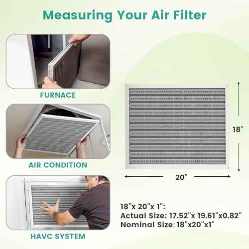 18x20x1 MERV 8 Washable Electrostatic HVAC Furnace Air Filter