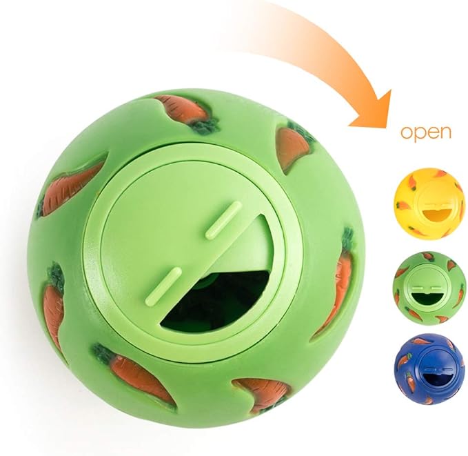 Niteangel Treat Ball, Snack Ball for Small Animals (Small, Yellow & Green)