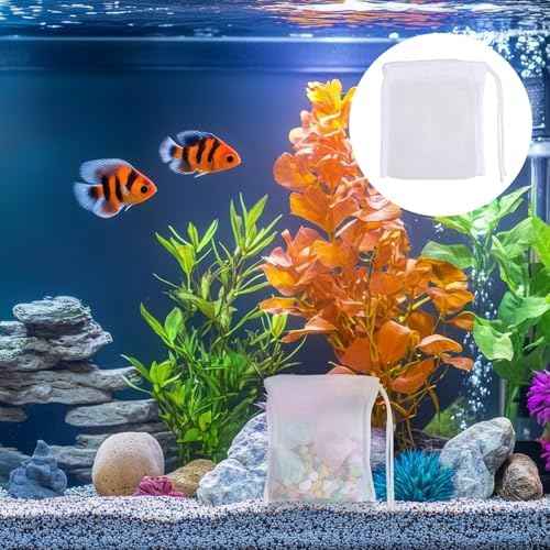 QfwdfcTrenz 10-Pack Aquarium Filter Media Bags for Activated Carbon, 4" X 3.5" Mesh Filter Bags for Aquarium, Carbon Filters Bag for Aquariums, High Flow Aquariums Mesh Media Filters Bag