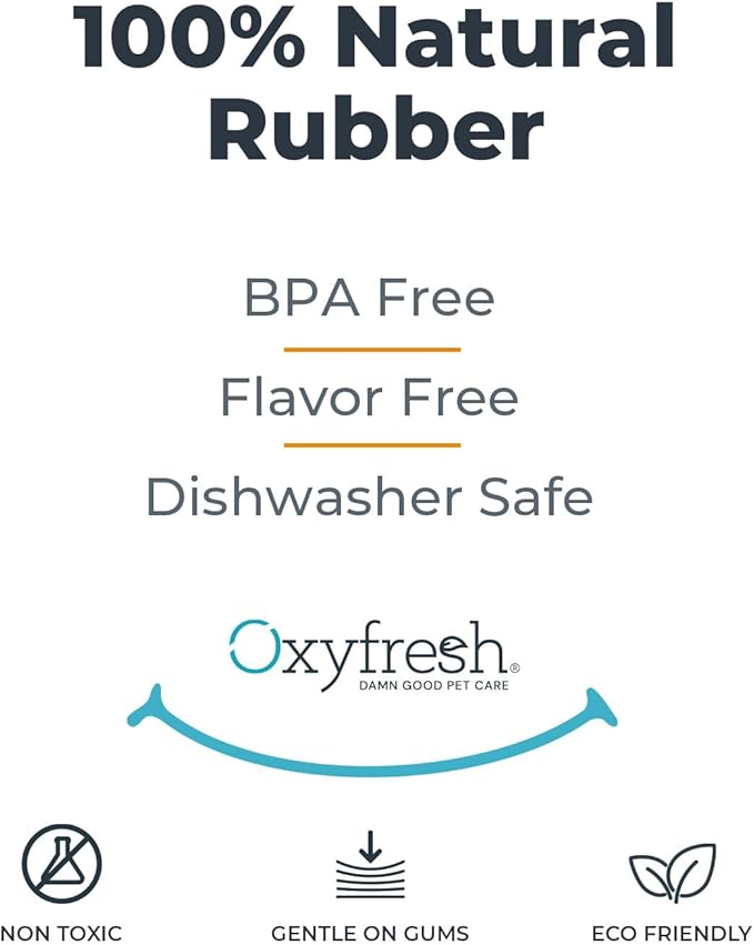 Oxyfresh Dog Dental Chew Toy - Best Dog Teeth Cleaning Toy – A Simple Bite and Brush Toy That Helps Remove Plaque, Cleans Teeth & Freshens Breath Without Brushing - Large (Pack of 2)