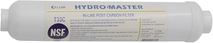 HYDRO MASTER IN-LINE POST CARBON FILTER