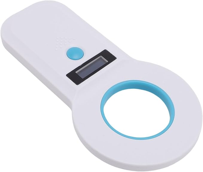 Pet Microchip Scanner, 15 Digits Animal Chip ID Scanner, EMID Microchip Reader with FDX B ISO11784 85 Support, Ideal for Dogs, Cats, Pigs & Animal Identification (White)