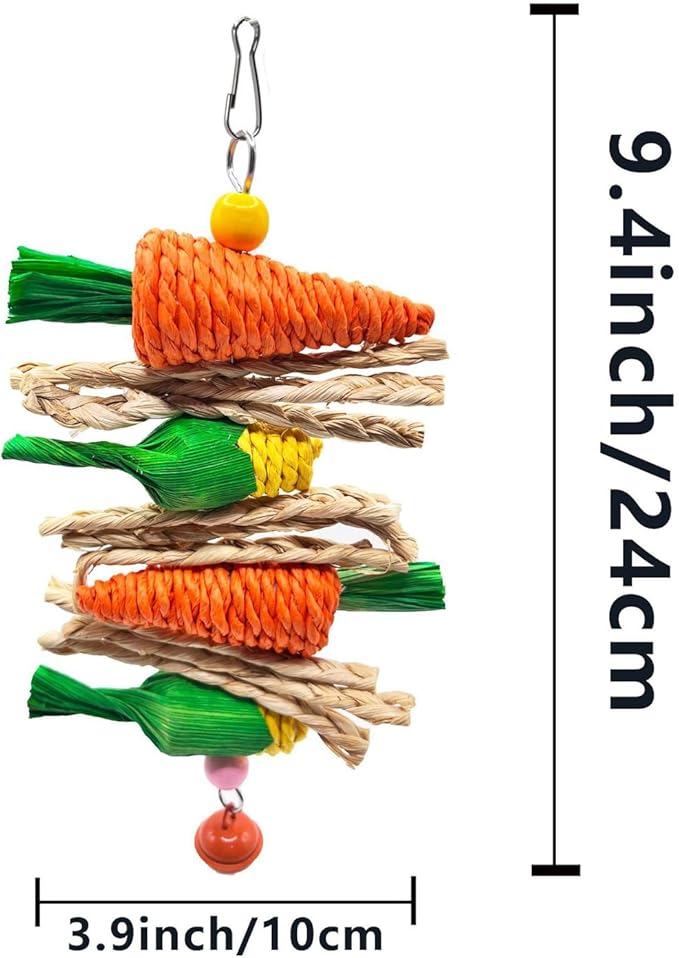Rabbit Toys Bunny chew/Guinea Pig Toys Natural Timothy Hay Sticks Apple Wood Sticks Handmade for Guinea Pig Hamster Rat Chinchilla (TOY-1-18)