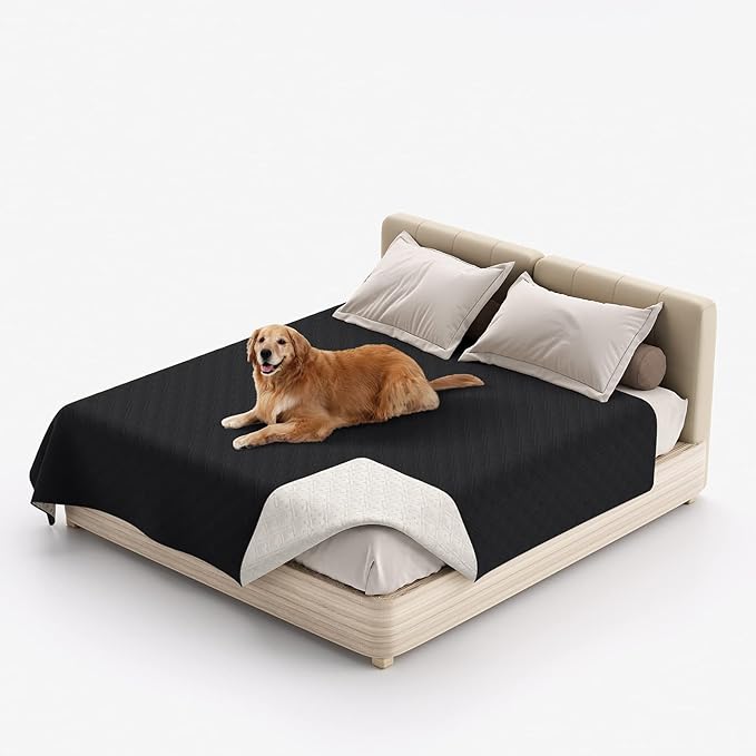 Waterproof Dog Bed Covers for Couch Protection, Water-Resistant Soft Dog Pet Blanket Anti-Slip Dog Blanket for Bed, for Furniture Bed Couch Sofa (Black,68x82inch)