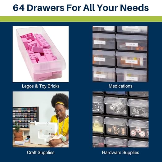Akro-Mils 64-Drawer Plastic Drawer Storage Cabinet