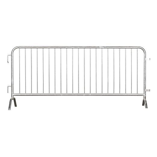 Angry Bull Barricades Metal Interlocking Steel Barricade (6.5 Ft. Heavy Duty, Fixed Foot, Galvanized Steel, Set of 10)