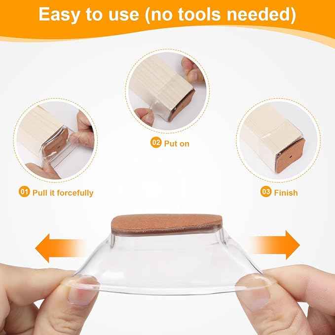 CHUNZEXI 36 Pack Square Chair Leg Floor Protectors
