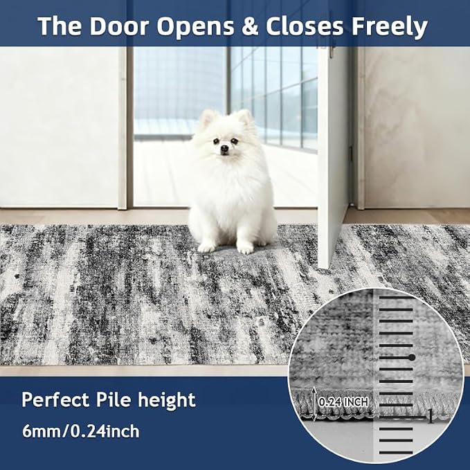 Washable Runners for Hallway 2x6 Runner Rug, Ultra-Thin Kitchen Runner Rugs