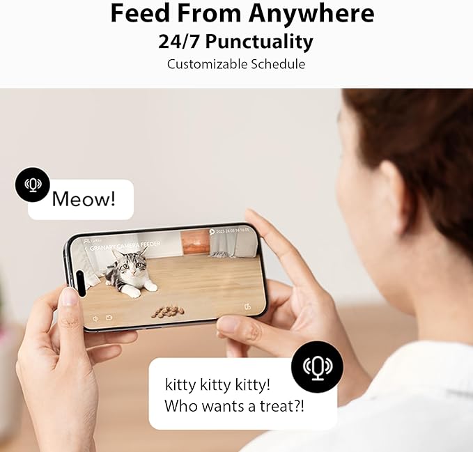 Robot Pet Camera with One-Tap Treat Dispensing | Mobile 360° Monitor, 2-Way Audio, and Smart Tracking | No Monthly Fees, Dual Cameras, Long Battery Life for Pet Care