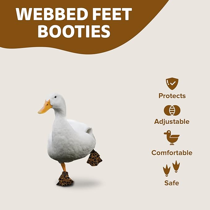 Duck Shoes for Injured Feet – Protective Neoprene Footwear for Ducks, Protective Shoes for Birds with Injured feet, Bumblefoot Relief - Small, 2.5’’ Max. Inside Width - Leopard