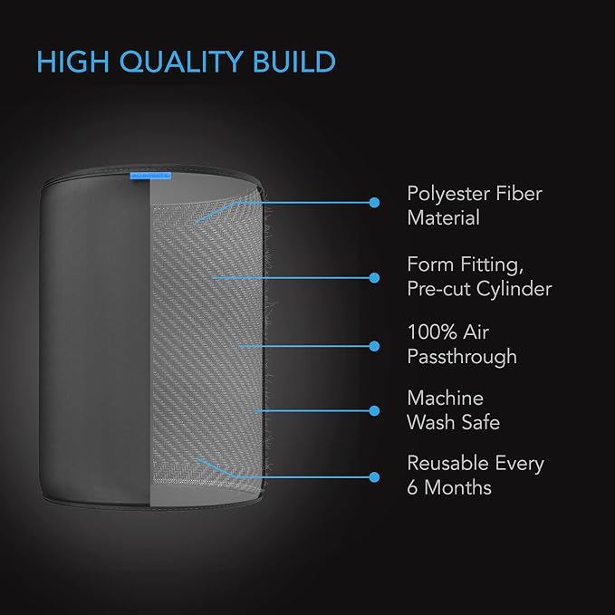 AC Infinity Pre-Filter Cloth 4”, Replacement Inline Filter Sleeve 2-Pack