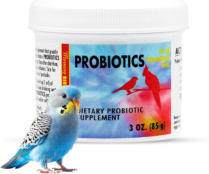 Morning Bird Probiotics for Birds 3 oz – Digestive Health Supplement Supporting Gut Balance, Nutrient Absorption & Immune Support – Easy Mix Powder Supplement for All Bird Species