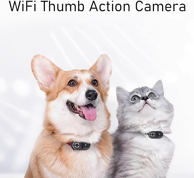 Pet Camera with 2.4G WiFi AP Connection, 1080P HD Video and Loop Recording, Supports 128GB Card for Home Security and as a Mini Outdoor Camera