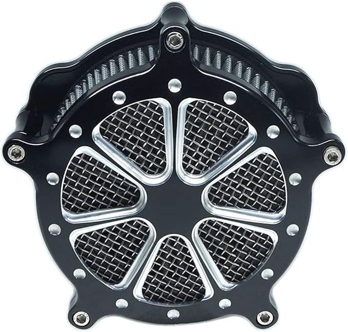 Air Filter Intake Cnc Cut Air Cleaner Venturi Motorcycle Chrome Kit