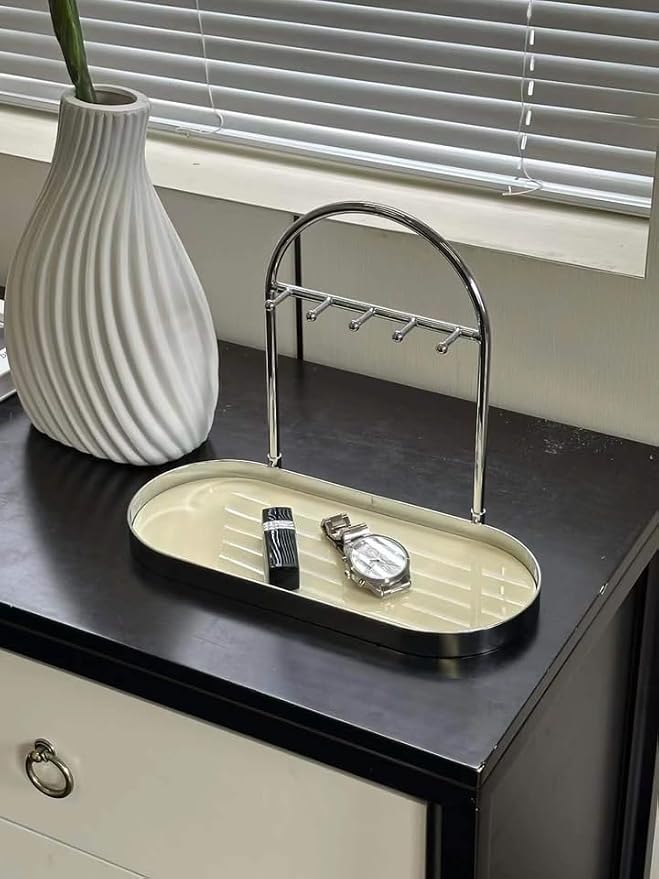 Shinpuru Metal Jewelry Organizer Stand & Key Holder Tray
