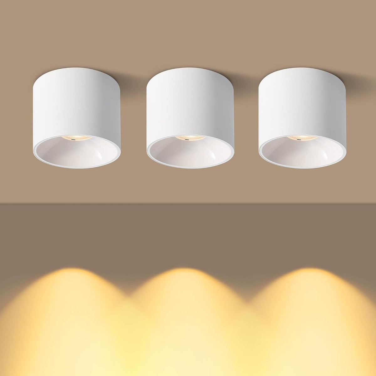 LED Flush Mount Ceiling Light Fixture, 3CCT Cylinder Ceiling Lights 4.7''