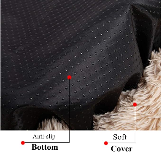 huraty Pet Dog Bed Plush Calming Bed, Fluffy Donut Round Pet Beds for Small Medium Large Dogs Cats, Anti-Slip & Anti-Anxiety, 28 Inch for Puppy and Kitties, White, L