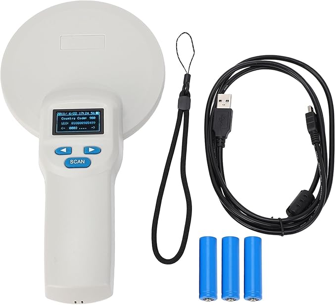Pet Microchip Scanner Large OLED Display USB Connection Animal Pet Tag Reader FDX B ISO11784 85 Portable Wireless Reader