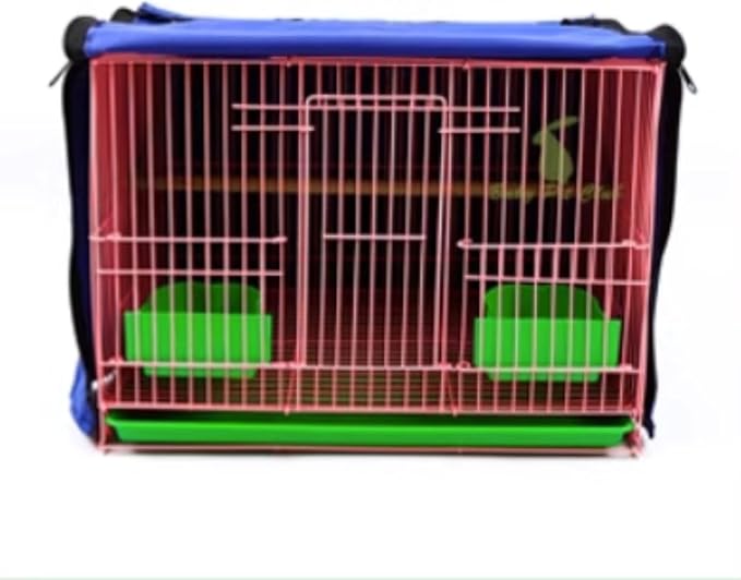 MANON ROSA Bird Cage Cover Birdcage Curtain - Enhanced Privacy Safety Comfort for Parrots Cockatiels Lovebirds Budgerigar Finch Canary Parakeet (XL(19.7" L x 13.8" W x 13" H),Blue)