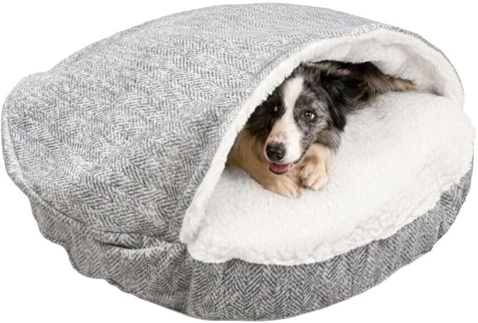 Snoozer Luxury Microsuede Cozy Cave Pet Bed, Show Dog Collection, Small, Palmer Dove