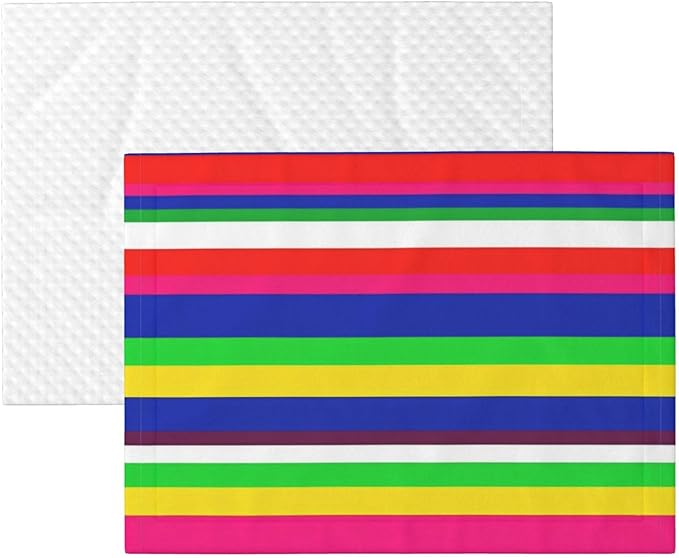 Double Sided Plush Pet Blanket with Cozy Dot Texture and Smooth Reverse, Novel Colorful Mexican Blanket Stripes, Reversible Throw for Dogs Cats on Couches Beds Crates