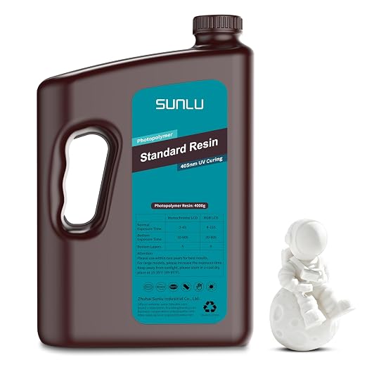 SUNLU 3D Printer Resin 4kg, Fast Curing Standard 3D Resin