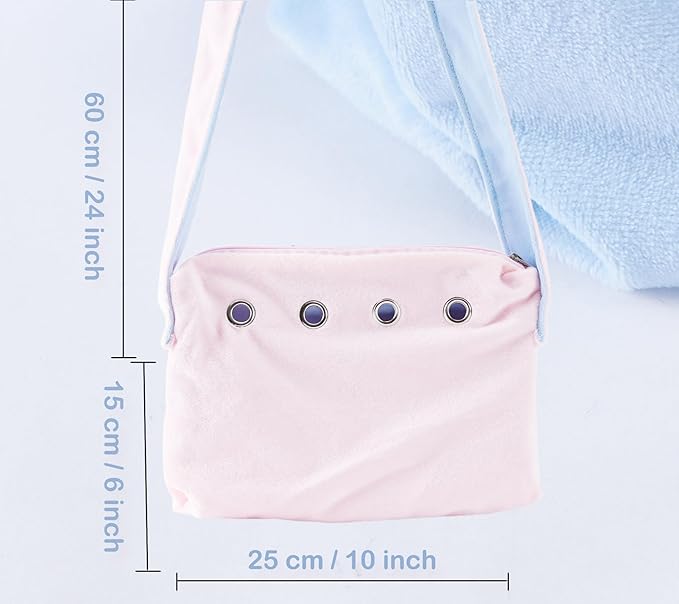 Meow&Woof Sugar Glider Bonding Pouch & Small Animal Carrier - Escape-Proof Sling for Hedgehogs, Ferrets, Hamsters Soft Critter Cuddler (10"x6", Pink)