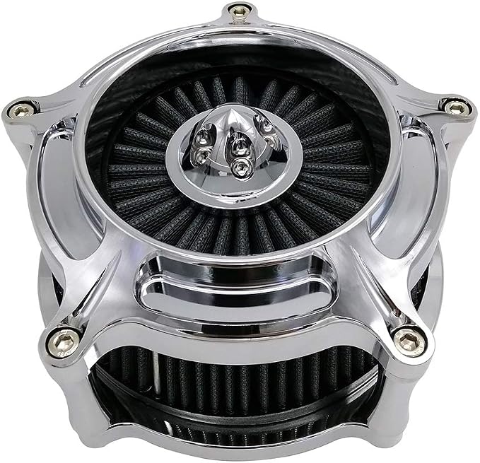 Harley Air Cleaner Turbine Intake Chrome Filter Kit Cnc Cut