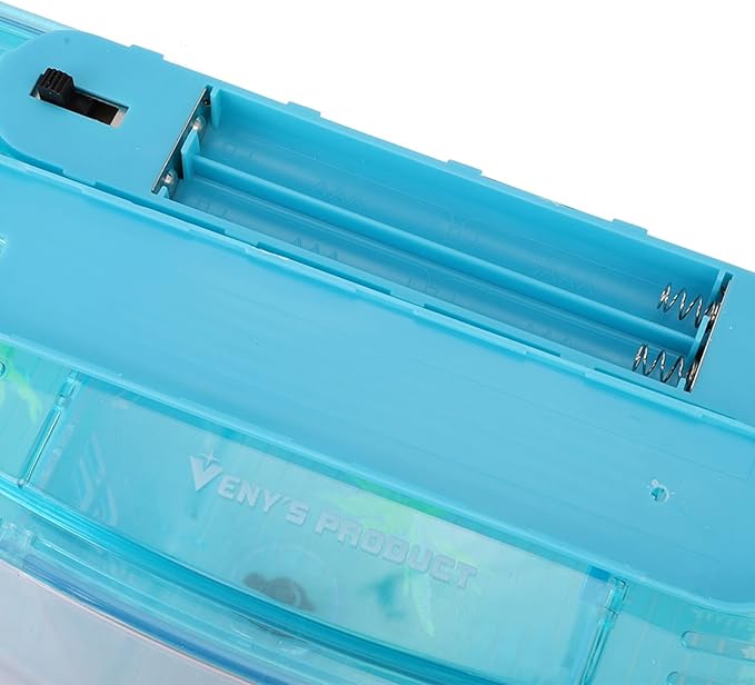 Aquarium Fish Tank, Aquarium Isolation Box, Acrylic Breeding Hatchery, LED Acrylic Three Divisions Breeding Isolation Box for Small Fishes (Blue)