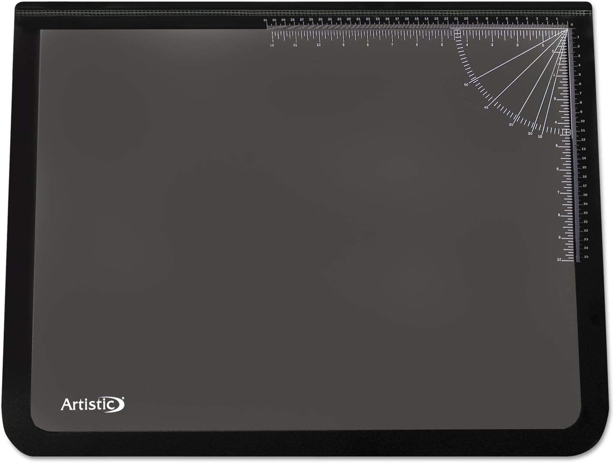 Logo Pad Desktop Organizer with Clear Overlay, 24 x 19, Black