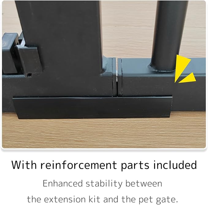 Lumizone Extra Tall Cat Gate Extension Kit 61.02" High Pressure Mounted 16.73" Extra Wide 1.37" Gap No Drilling Tall Pet Gate for Dogs (Black, 61.02" H x 16.73" W, Extension)