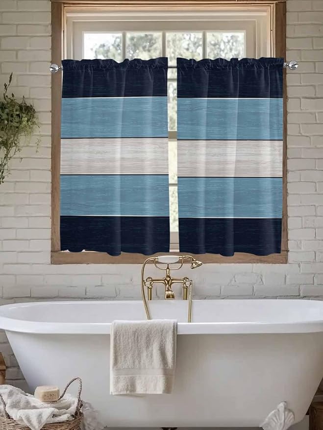Vintage Country Woodcuts Window Valance Curtains, 2 Panel