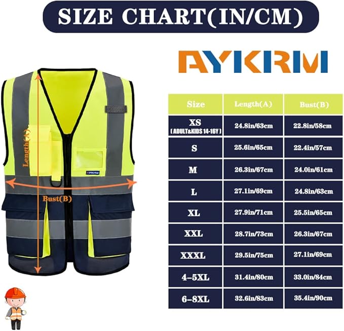 A-SAFETY High Visibility Reflective Safety Vest Customize Logo (XS-8XL)