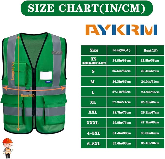 A-SAFETY High Visibility Reflective Safety Vest Customize Logo (XS-8XL)