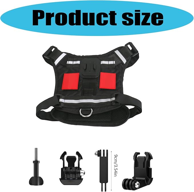 3. Lightweight Dog Chest Mount for Action Cameras ABS Harness with Multi-Angle for 8-35kg Outdoor Pets Dog Perspective Harness