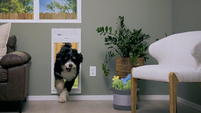 Power Pet® Automatic Roll-Up Pet Door by High Tech Pet – Motorized Vertical Door, Pet-Activated, WiFi App Control, Safety Sensor, Airtight Security, 24/7 Timers