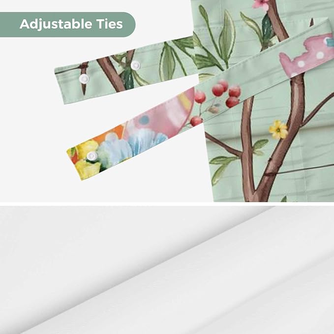 Easter Tie Up Valance Curtains for Windows, Kitchen Curtains Window Shades